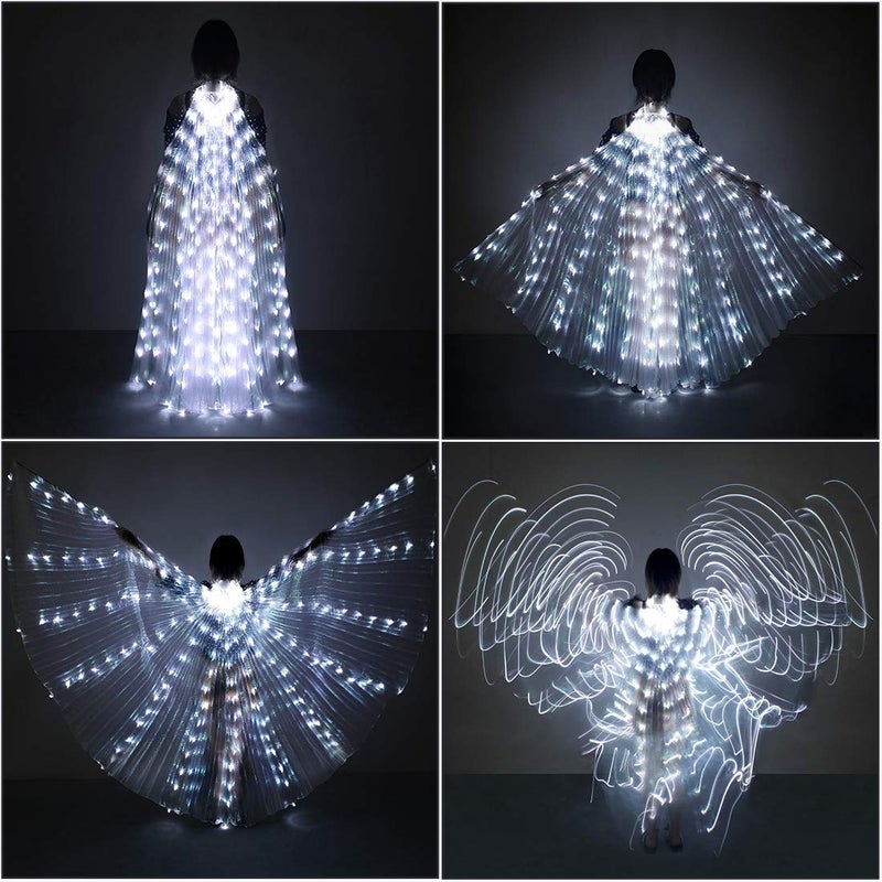 iMucci LED Wings Halloween Costume for Women Glow Angel Wings Light up Fairy Wings with Telescopic Sticks Isis Wings for Adults and Child Halloween Costumes Woman 2025 - Image 3